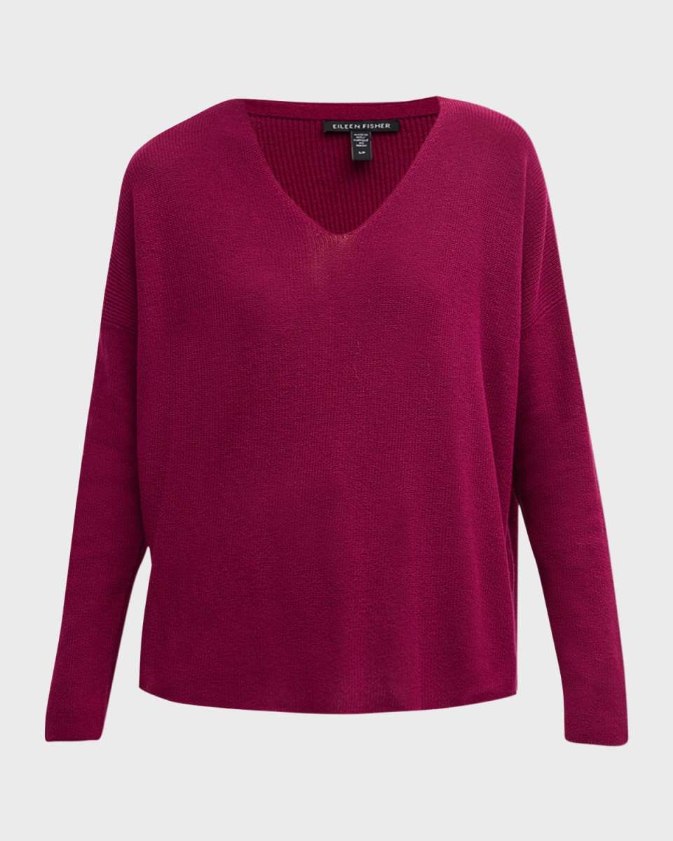 V-Neck Organic Cotton Crepe Pullov